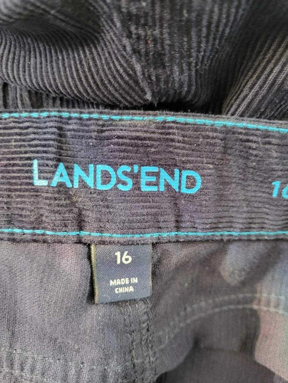 Lands' End Boys Cord 5 Pocket Pants Navy Blue 16